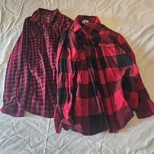 St. John's Bay Red and Black Plaid Shirt